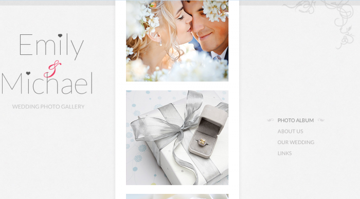 An example of a summer fresh wedding interface